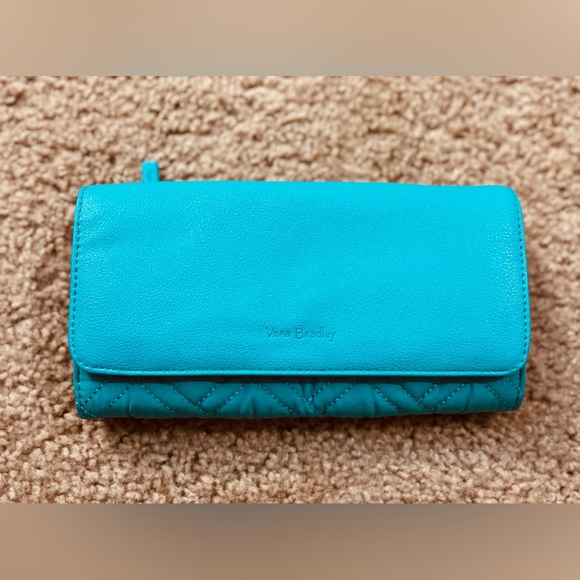 Vera Bradley Handbags - Vera Bradley RFID Audrey wallet in turquoise sea NWOT